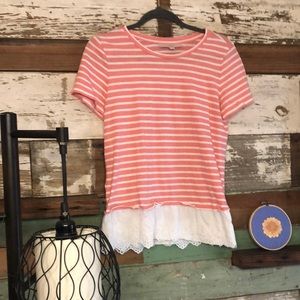 SOLD Ruffle Striped Tee